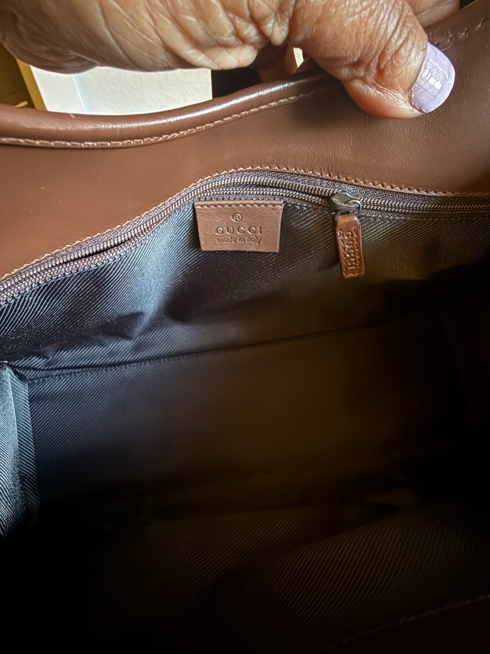 Gucci Jackie GG Canvas Bardot Shoulder Bag Brown Leather Made in Italy Authentic - Picture 4 of 13